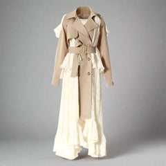 belted trench coat with pleated maxi skirt - Jayah