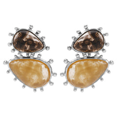 double teardrop earrings with marbled resin - RAYAX