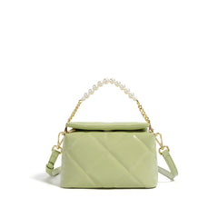 quilted crossbody bag with pearl chain – LIME