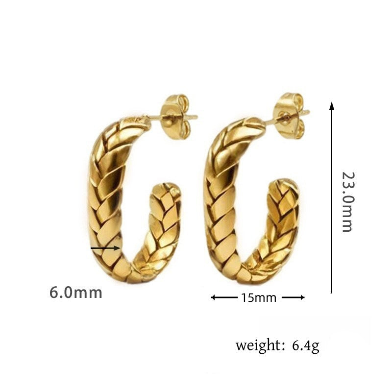 braided gold hoop earrings - SENIA