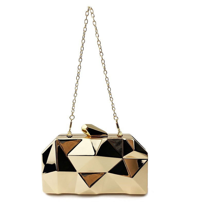 Geometric clutch bag with metallic finish - Arsubi