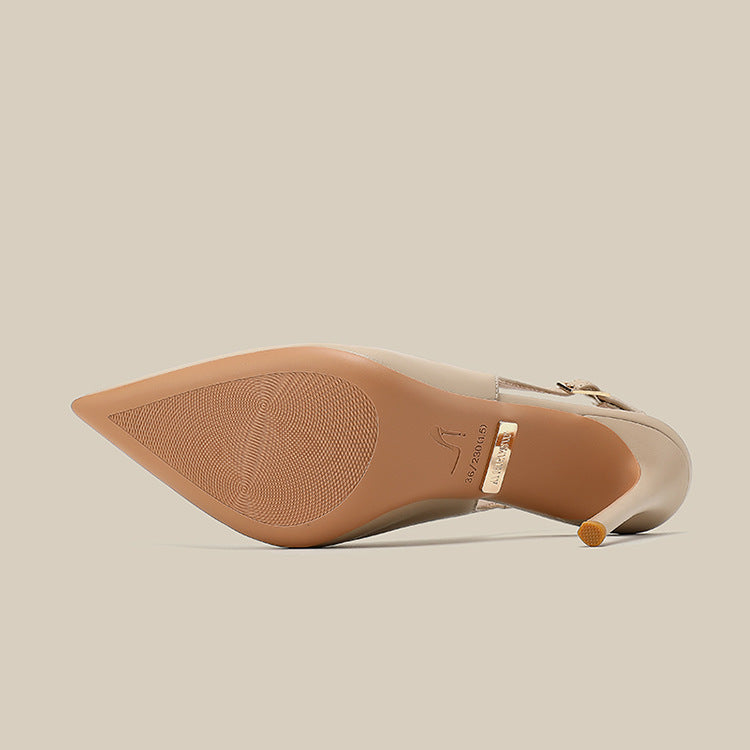 Pointed-Toe Leather Slingback Pumps – CAMILLE