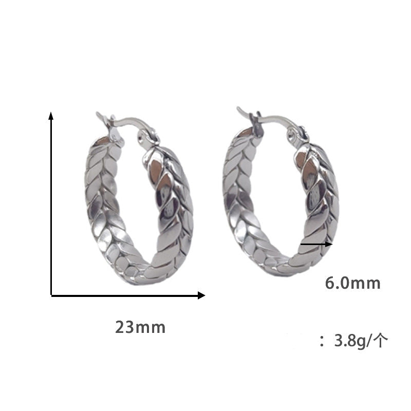 braided gold hoop earrings - SENIA