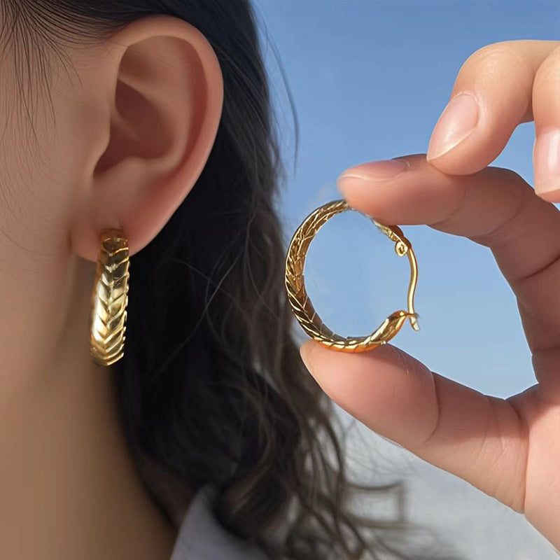braided gold hoop earrings - SENIA