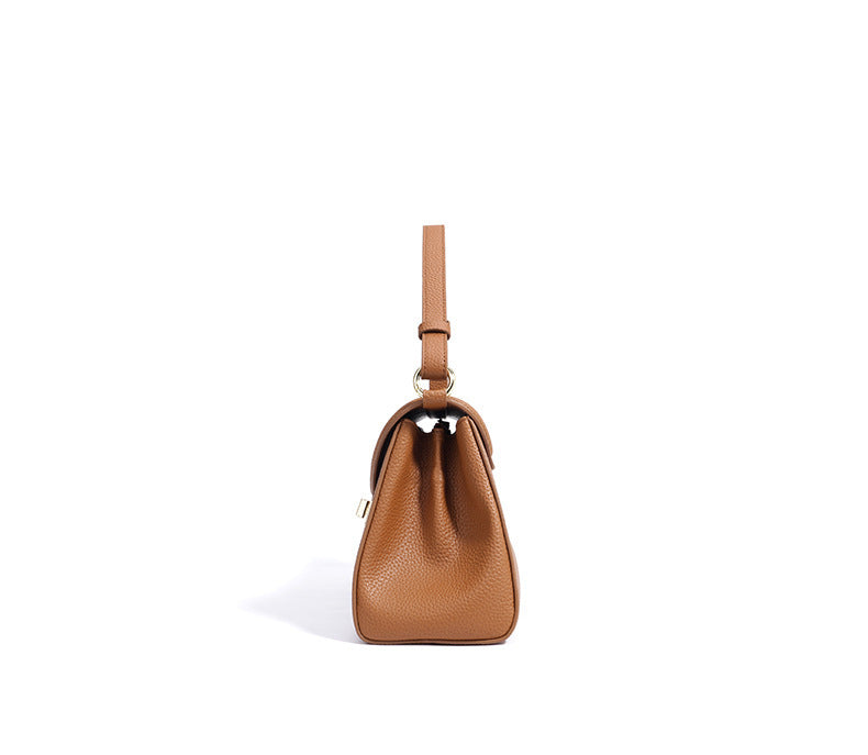 structured flap shoulder bag with turn-lock closure – NOIRÉ