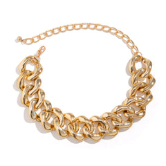 Glossy wide-link necklace with bold statement style - Argit