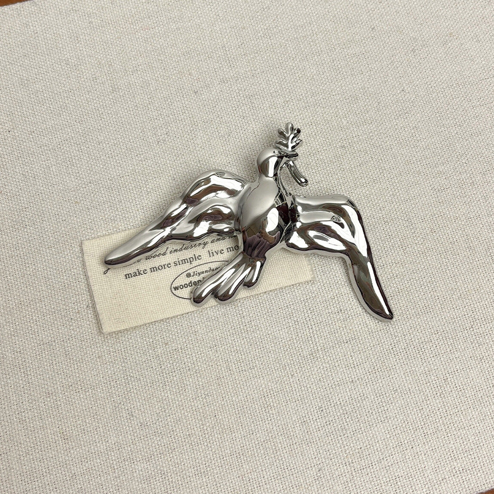 Antique Gold Dove of Peace Brooch Pin - MLINO