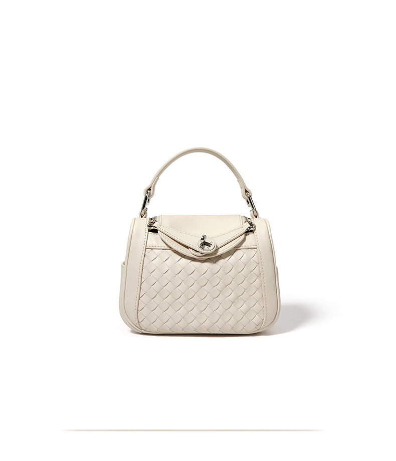 woven mini top-handle bag with flap buckle – IVX
