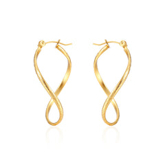 Twisted infinity hoop earrings with engraved detail - Solida