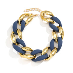 Glossy wide-link necklace with bold statement style - Argit