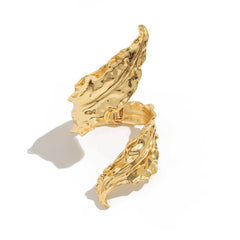 Gold Leaf Spiral Open Bangle - FALINO