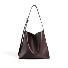 structured leather tote with wide strap – VERA