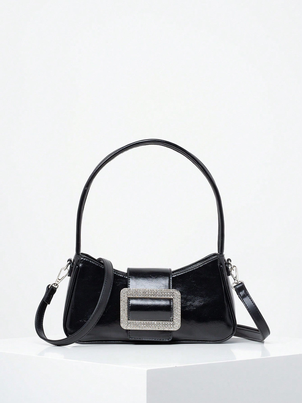 Mini shoulder bag with rhinestone buckle - Burba