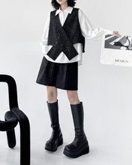 Black and white set with button detail - Linky