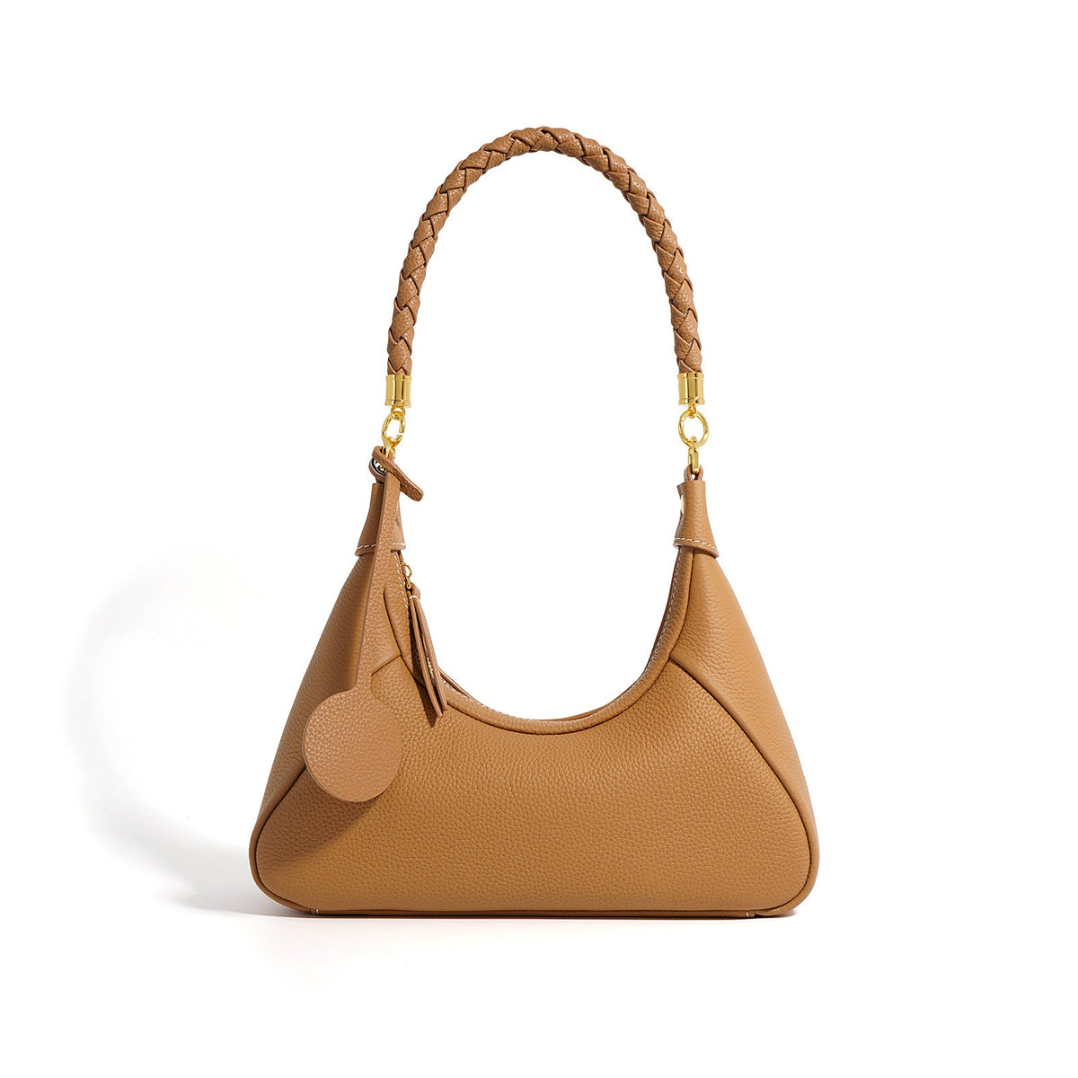 Curved hobo shoulder bag with braided strap - STELZA