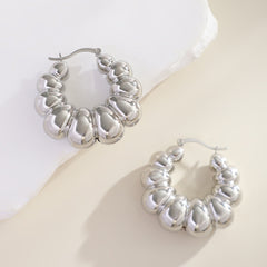 Chunky bubble-textured hoop earrings - Voxlu