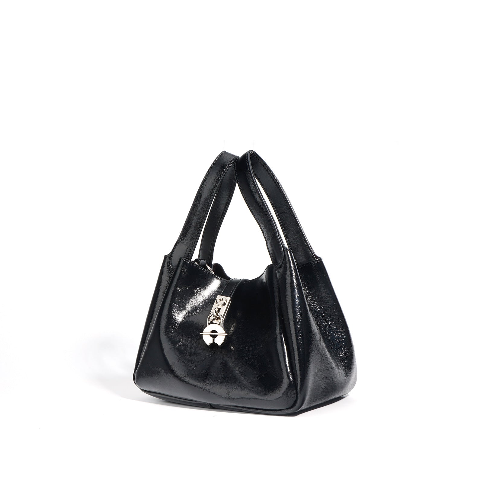 structured mini tote bag with metallic turn-lock - LAYFA