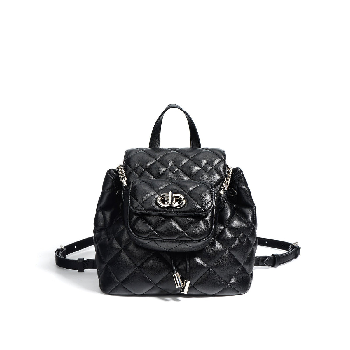 quilted mini backpack with chain detail – RUBY