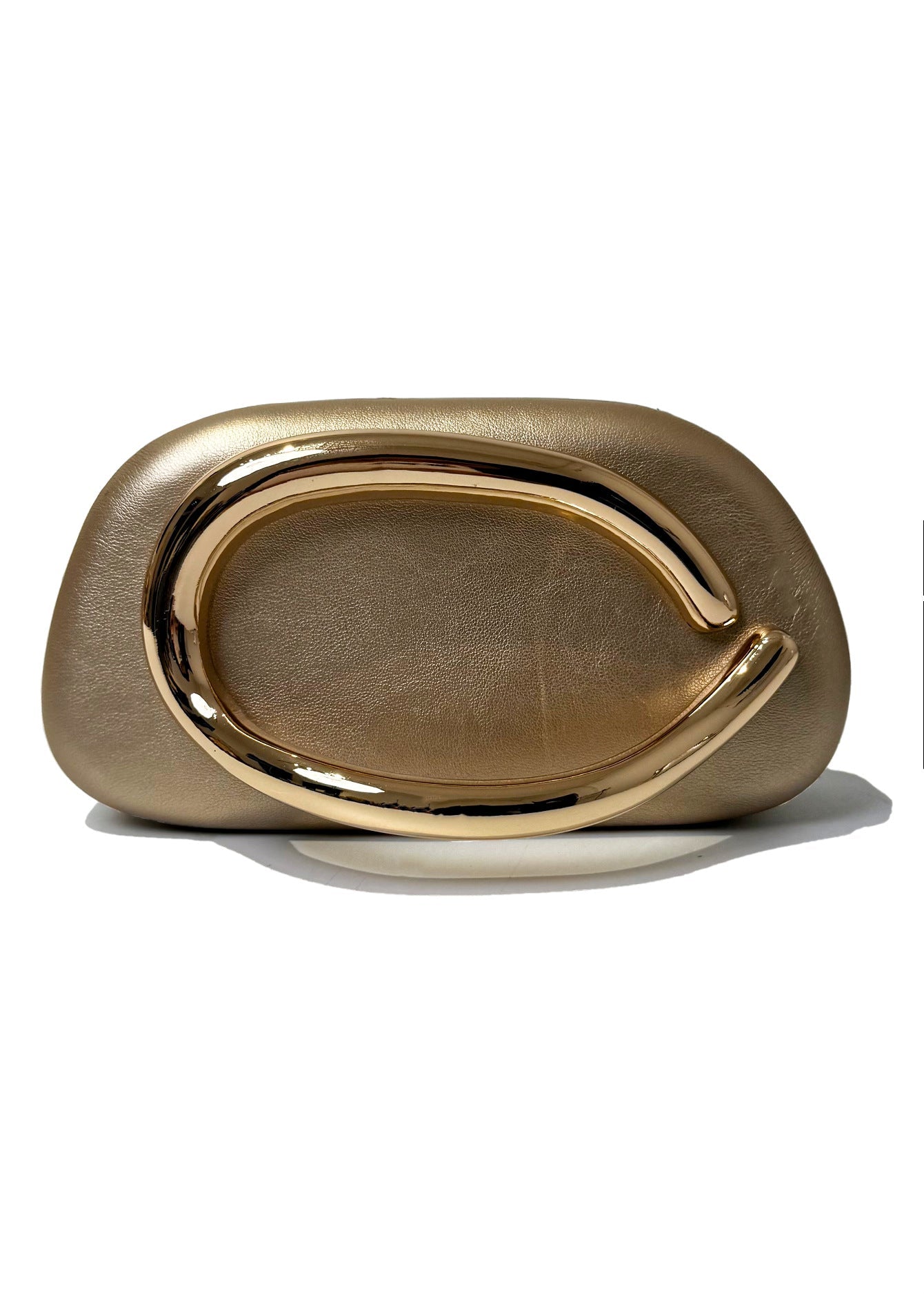 Minimalist clutch with gold curve handle - Artiku