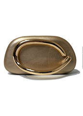 Minimalist clutch with gold curve handle - Artiku