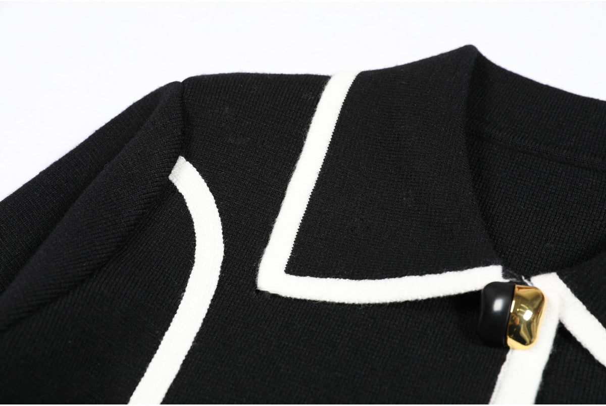 long sleeve tailored suit with contrast piping - DORRAZLI