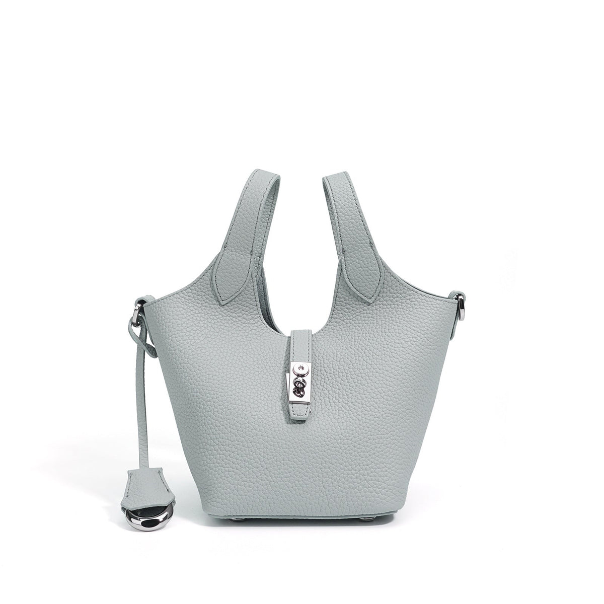 pebble-textured mini tote with top handles - LYRAP