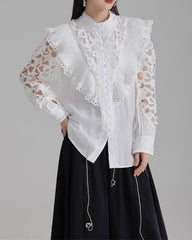 Long-sleeve blouse with lace detailing - Vursi