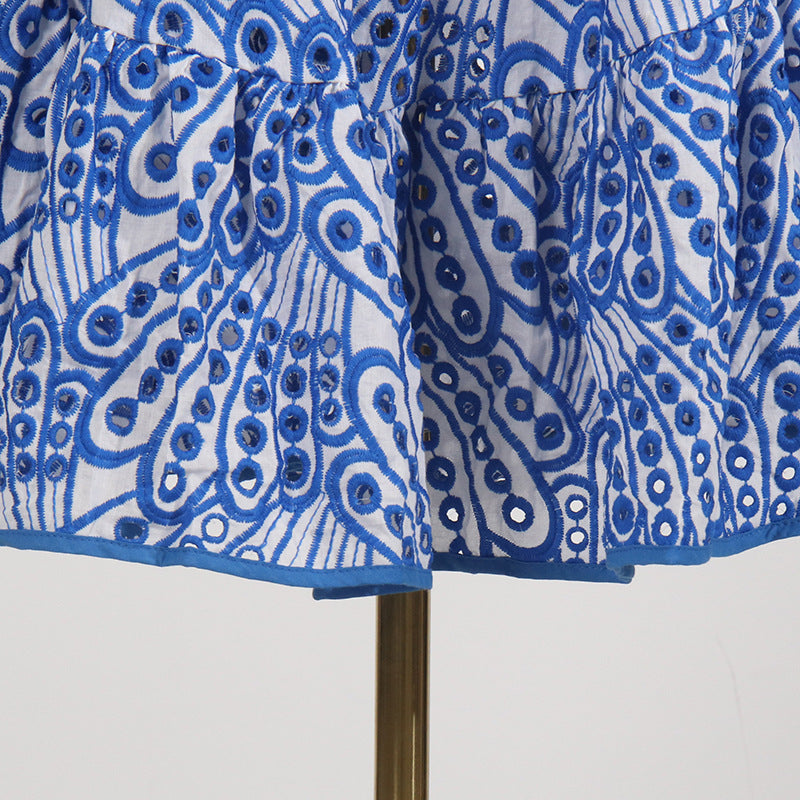 printed ruffle-hem sundress with spaghetti straps – Callisto
