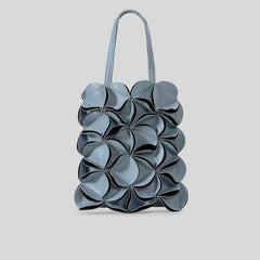 sculpted leather tote bag with floral petal design – ONYX