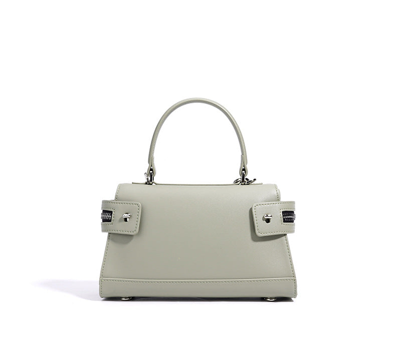 structured handbag with front pouch & double zipper – RAYWA