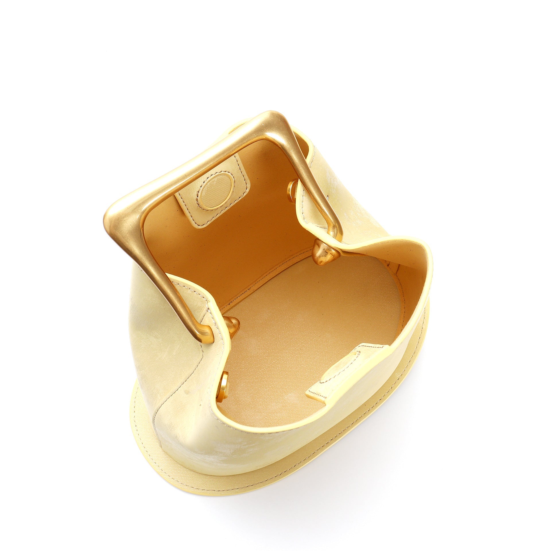 asymmetric velvet mini bag with sculptural gold handle - KORZA
