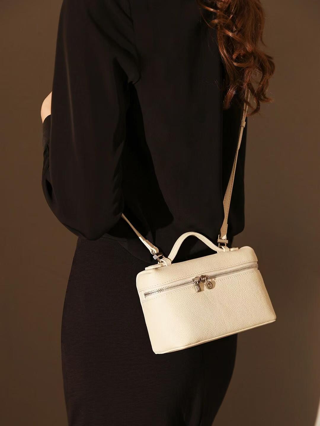 textured leather crossbody with top handle - ARYA