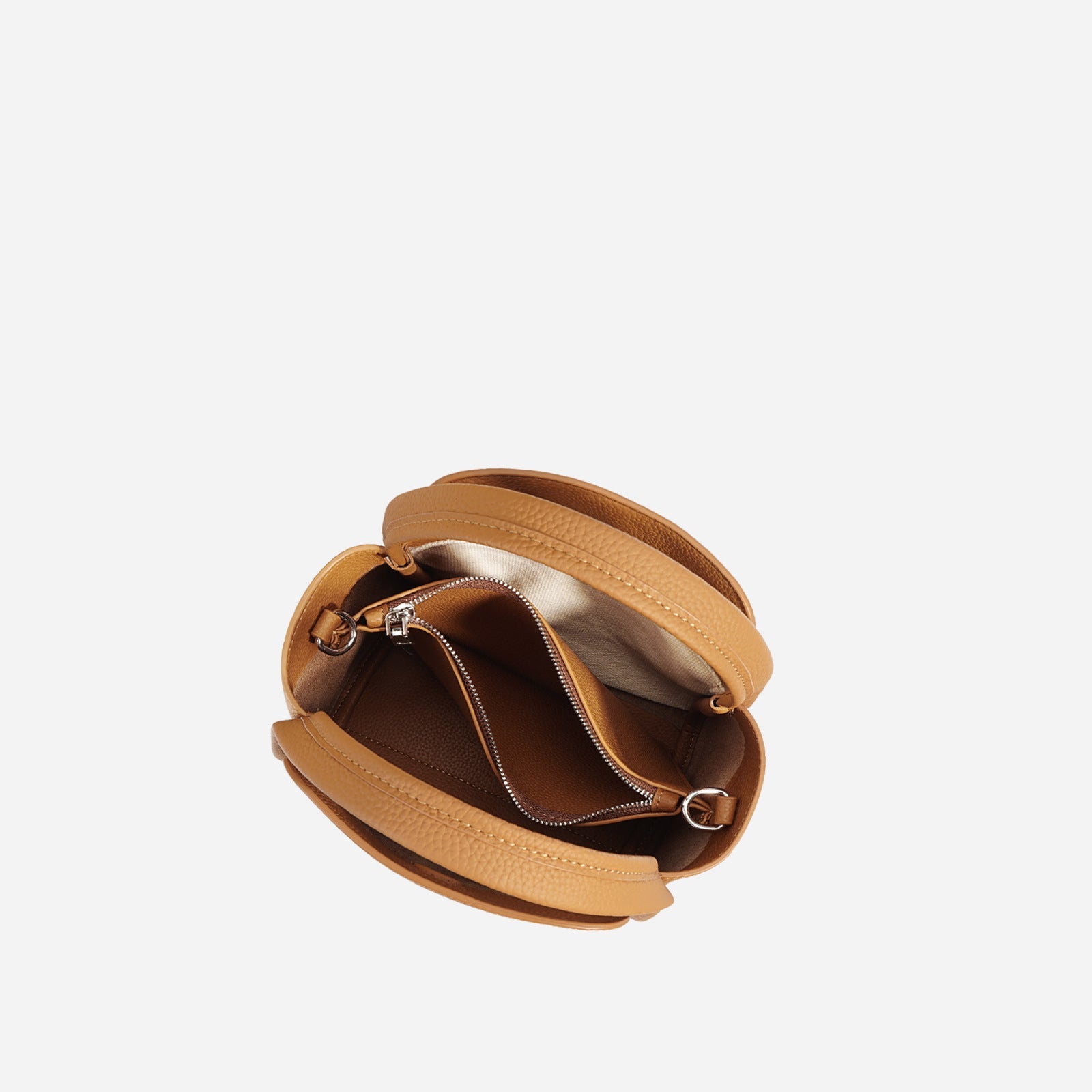 structured grainy leather top handle bag with detachable strap - MIRJA