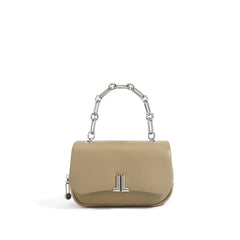 structured flap bag with chunky metal handle - JILLU
