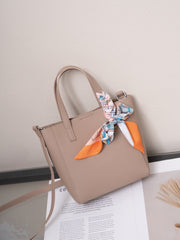 structured mini tote with printed bow scarf - MIRAV