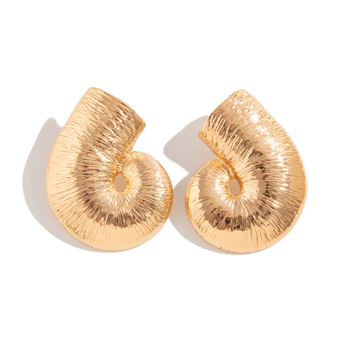 Sculptural spiral stud earrings with glossy texture - Vrtoni