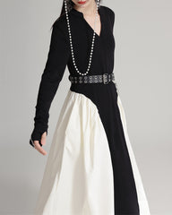 off-shoulder knit bodycon dress with front clasp – MAELLE