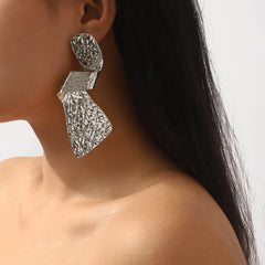 crinkled sculptural drop earrings in silver foil – ASTRA