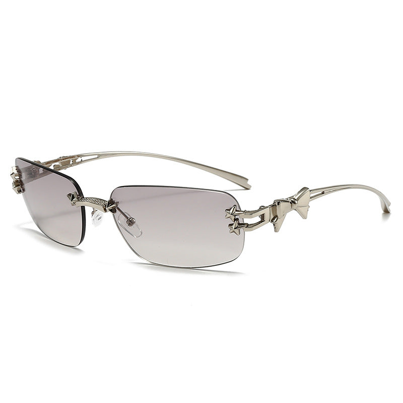 rimless square sunglasses with star-metal temples - STELLU