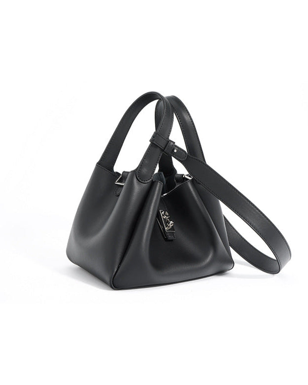 structured bucket bag with top double handle - NOVWA