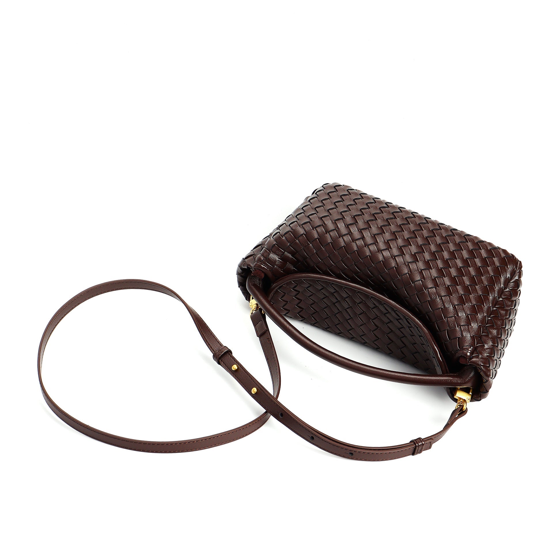 mini woven hobo bag with curved handle - NAIA