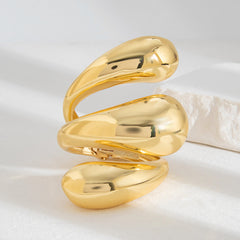 sculpted gold cuff bracelet with oversized molten drops – LUMIA