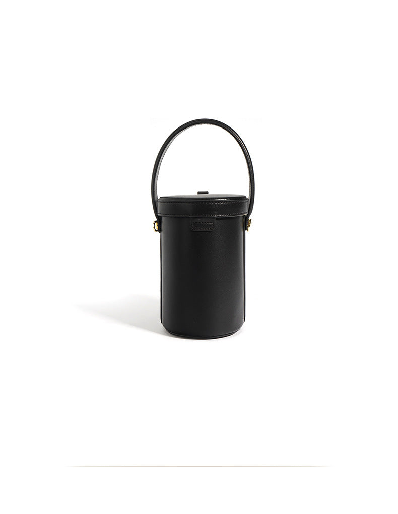 cylindrical top-handle crossbody bag with lock detail – ELINESE