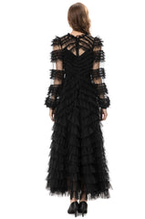 Tiered ruffle lace gown – Genovefa