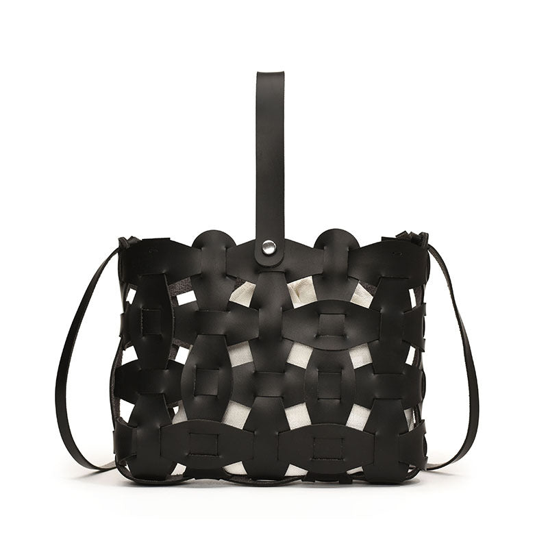 woven leather cage tote – BRAXA