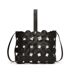 woven leather cage tote – BRAXA