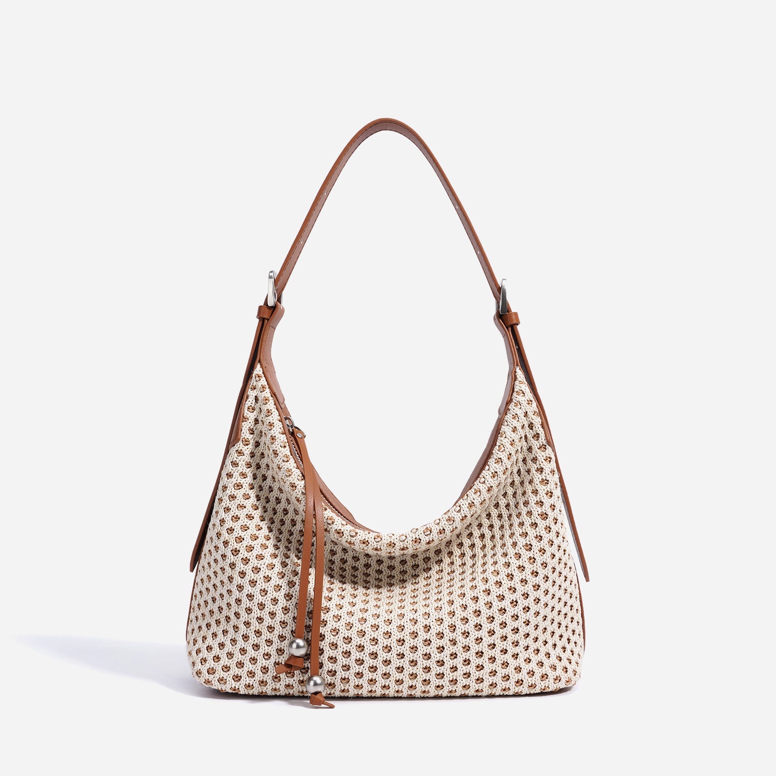 woven shoulder bag with lemon trim – FAYE