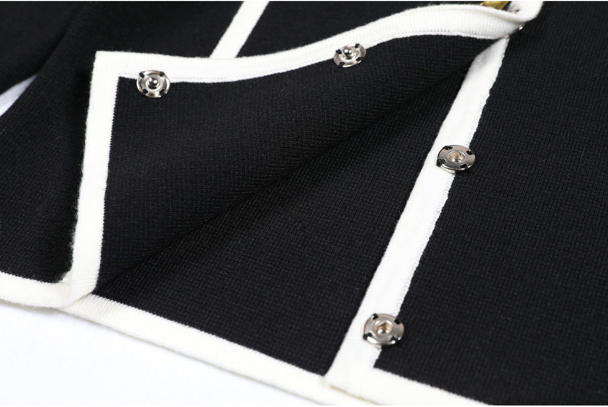 long sleeve tailored suit with contrast piping - DORRAZLI