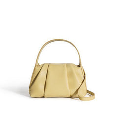 pleated shoulder bag with curved top handle - ALOBA