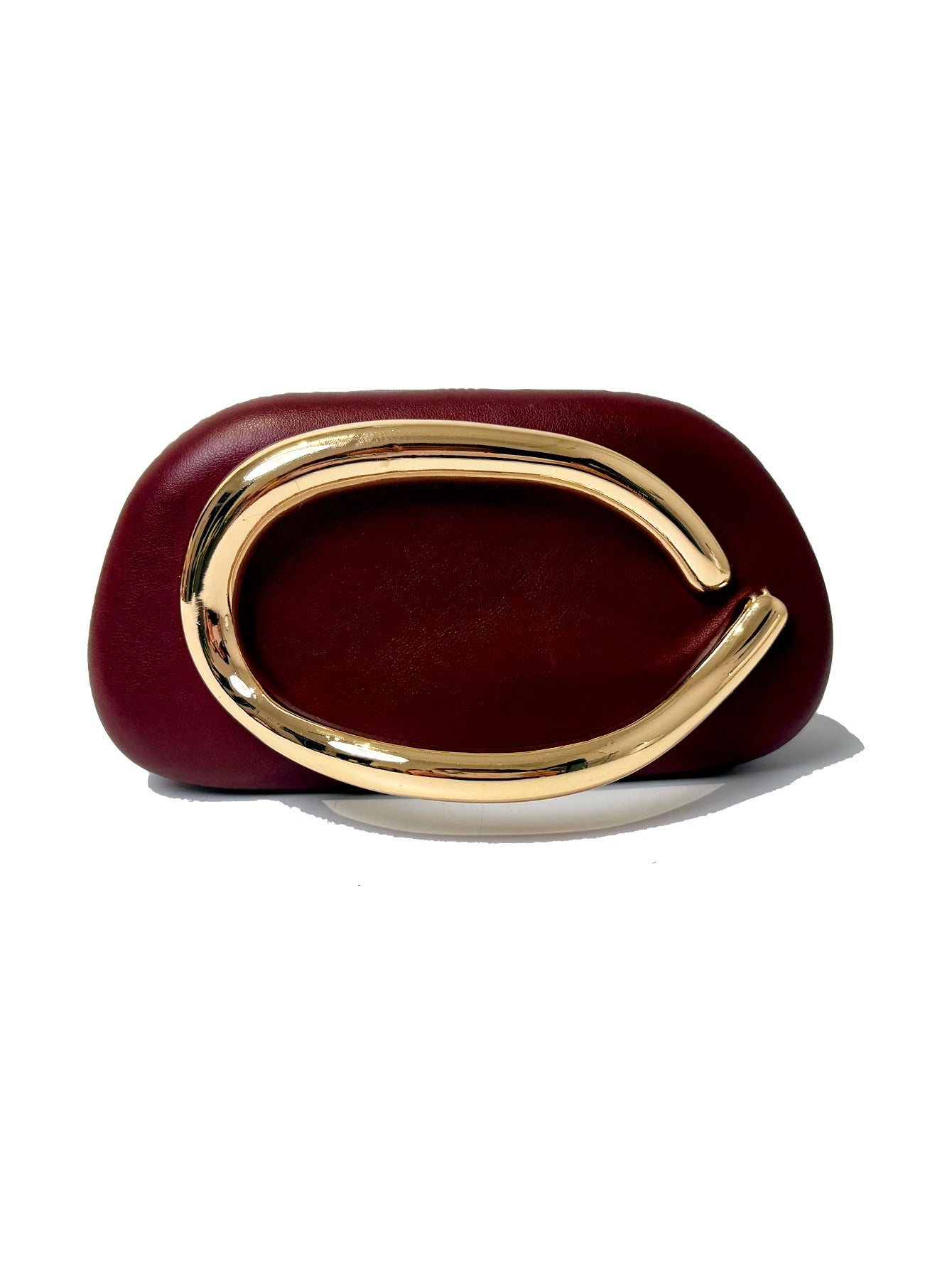 Minimalist clutch with gold curve handle - Artiku